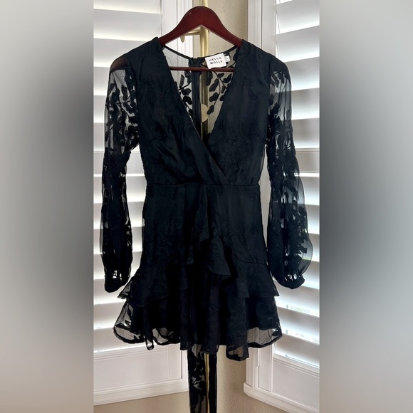 Black Dress W/Lace, Sheer Back Sz XS-2, by Hello Molly - Picture 5 of 7